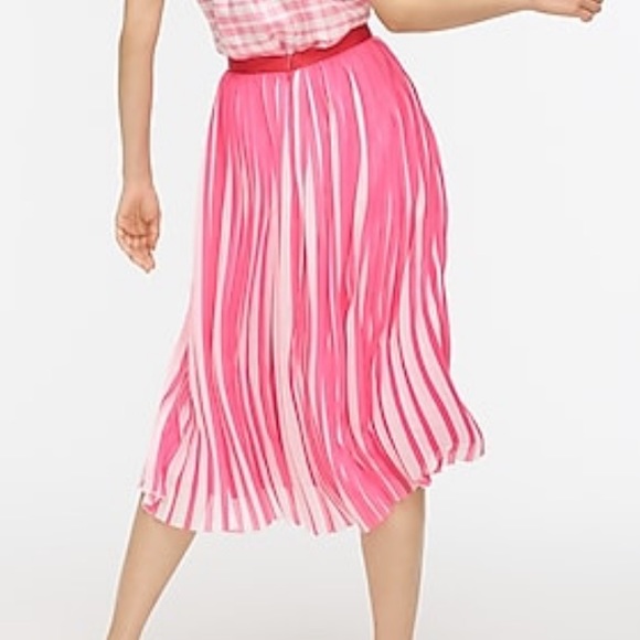 Pleated midi skirt in peekaboo stripe - Picture 2 of 3